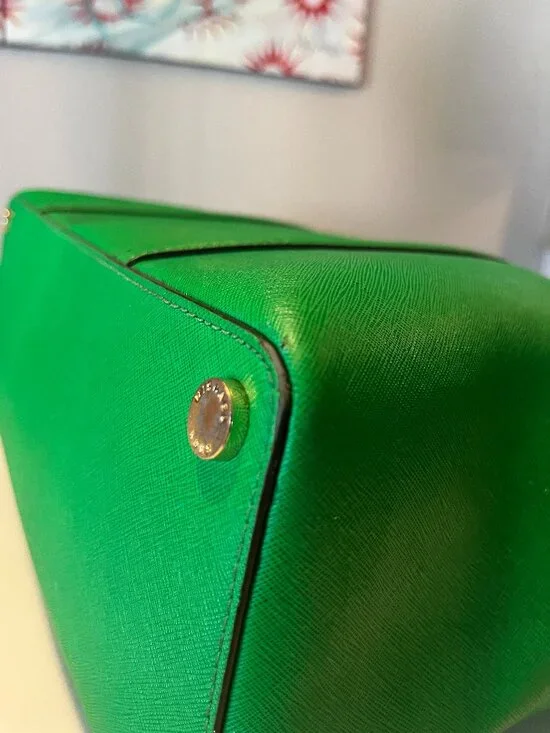 Michael Kors Large Saffiano Leather Palm Green Tote - Picture 8 of 13